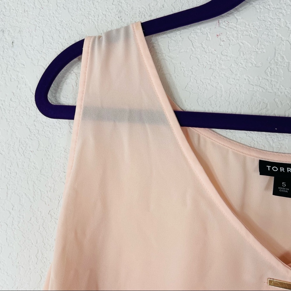 Torrid Peach Pleated Georgette Sleeveless Blouse Tank Top Plus Size 5X - Picture 13 of 13